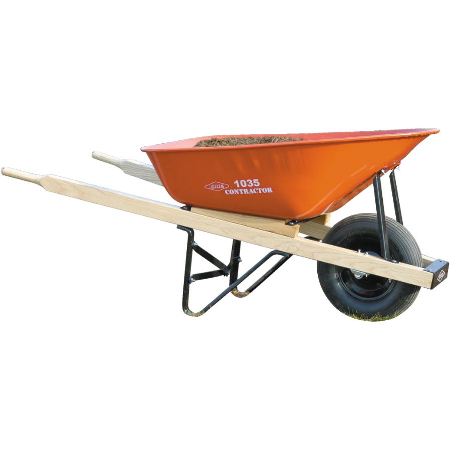 6 Cu. Ft Deluxe Steel Tray Wheelbarrow, with Wood Handles Walmart Canada