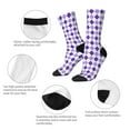 thumbnail image 3 of Xecao Purple argyle Pattern Sport Socks for Women and Men Crew Socks Sporty Calf Socks Casual Socks, 3 of 6