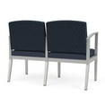 thumbnail image 3 of Amherst Steel Reception Waiting 2-Seat Chair / Silver Steel / Blue / Blue, 3 of 3