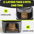 thumbnail image 4 of Cat Backpack Carrier for 2 Cats, Kittens or Small Dogs, Foldable & Breathable Pet Travel Bag, Cat Carrier Soft Sided & Lightweight, Holds up to 10kg, Ideal for Hiking, Camping & Picnic, 4 of 6