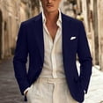 thumbnail image 6 of LODIENY Mens Suit Jackets One Button Slim Fit Blazers Casual Notched Lapel Collar Coat Sport Coats Blazer with Pockets for Wedding Business Party Navy XXS, 6 of 6