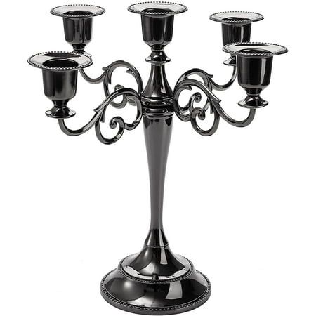 Metal Candelabra with 5 Arms, 10.4 Inch Tall Gothic Candle Holder ...