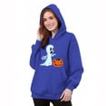 thumbnail image 5 of EchfiProm Womens Sweatshirts with Pocket Hooded Oversized Blue Ghost Print Casual Long Sleeve Tops for Ladies XL, 5 of 5