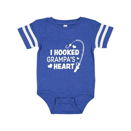 

Inktastic I Hooked Grampa s Heart with Fishing Rod Gift Baby Boy or Baby Girl Bodysuit