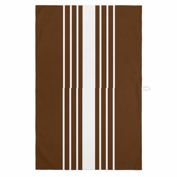 Brown White Stripe 1 Pack Kitchen Towel, Water Absorbent Dish Towel, Modern Rustic Vertical Striped Decorative Hand Towels - Quick Drying Cloth for Cooking Baking, 18x28 Inch
