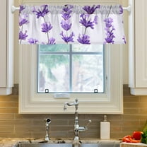 Ryvnso Lively Lavender Window Valance Kitchen Farmhouse Rod Pocket Short Curtain 54x18 inch