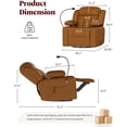 thumbnail image 2 of LAZZO Nursery Recliner Chair, Power 320° Swivel Chair with Cup Holder, Adjustable Armrest, Footrest, Brown, 2 of 8