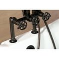 thumbnail image 3 of Kingston Brass AE8405RKX Webb Three-Handle 2-Hole Deck-Mount Clawfoot Tub Faucet with Knurled Handle and Hand Shower in Oil Rubbed Bronze, 3 of 8
