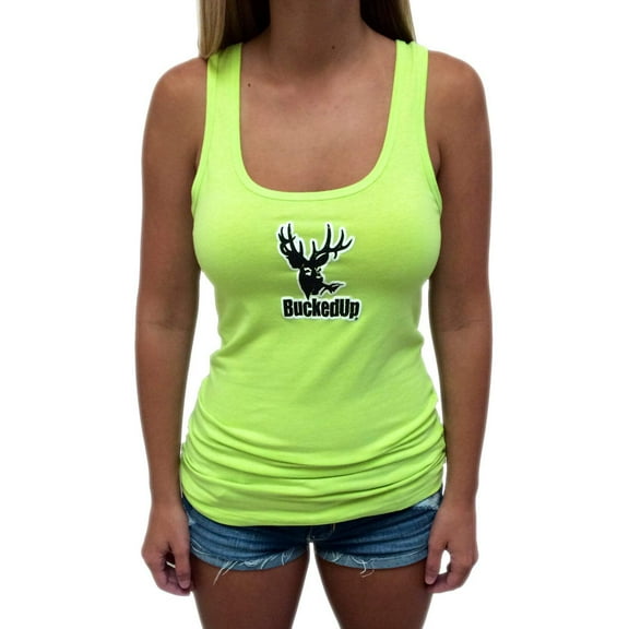 Distressed Lime Tank with White BuckedUp® Logo