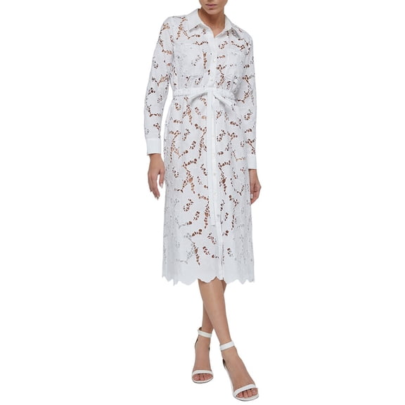 L’AGENCE womens Emilio Midi Shirtdress, s, White