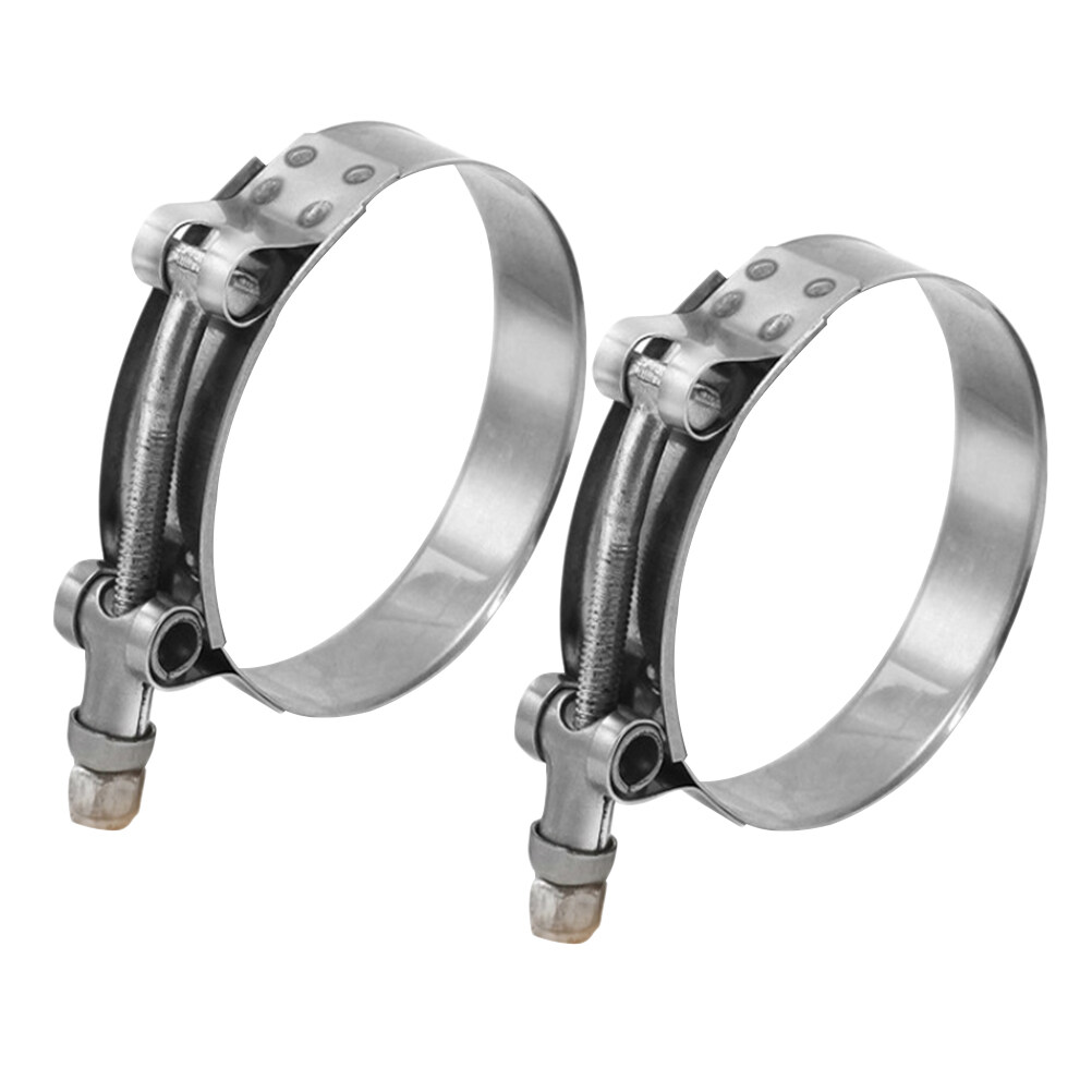 2Pc 90MM Hose Clamp T Type Stainless Steel Adjustable Range Fuel Line