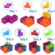 thumbnail image 5 of Bloques De Construcción Magnéticos Para Niños Cubos De Rompecabezas Magnéticos Mágicos En 3D, Juego De 7 Bloques Magnéticos De Múltiples Formas Con 54 Tarjetas De Guía, Desarrollo, 5 of 5