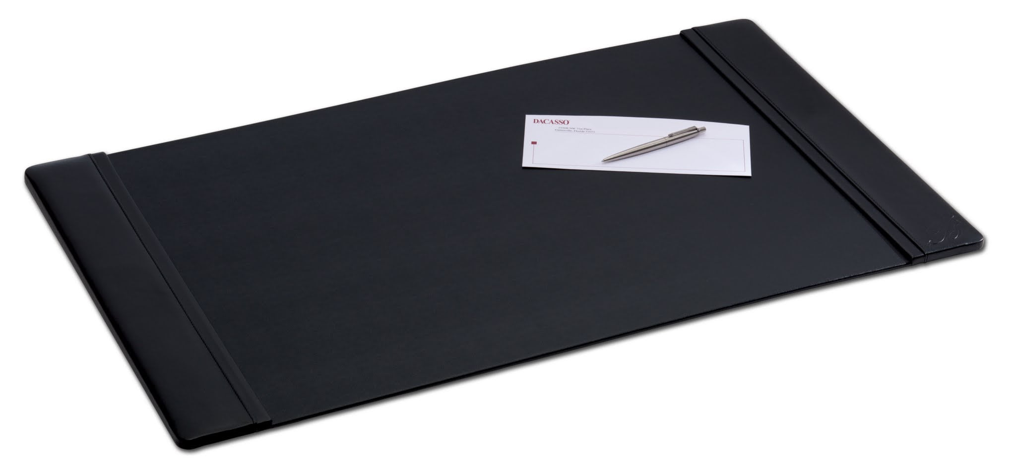 Black Leather 34 x 20 SideRail Desk PadT25