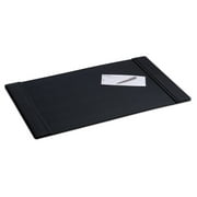Black Leather 34 x 20 Side-Rail Desk Pad-T25