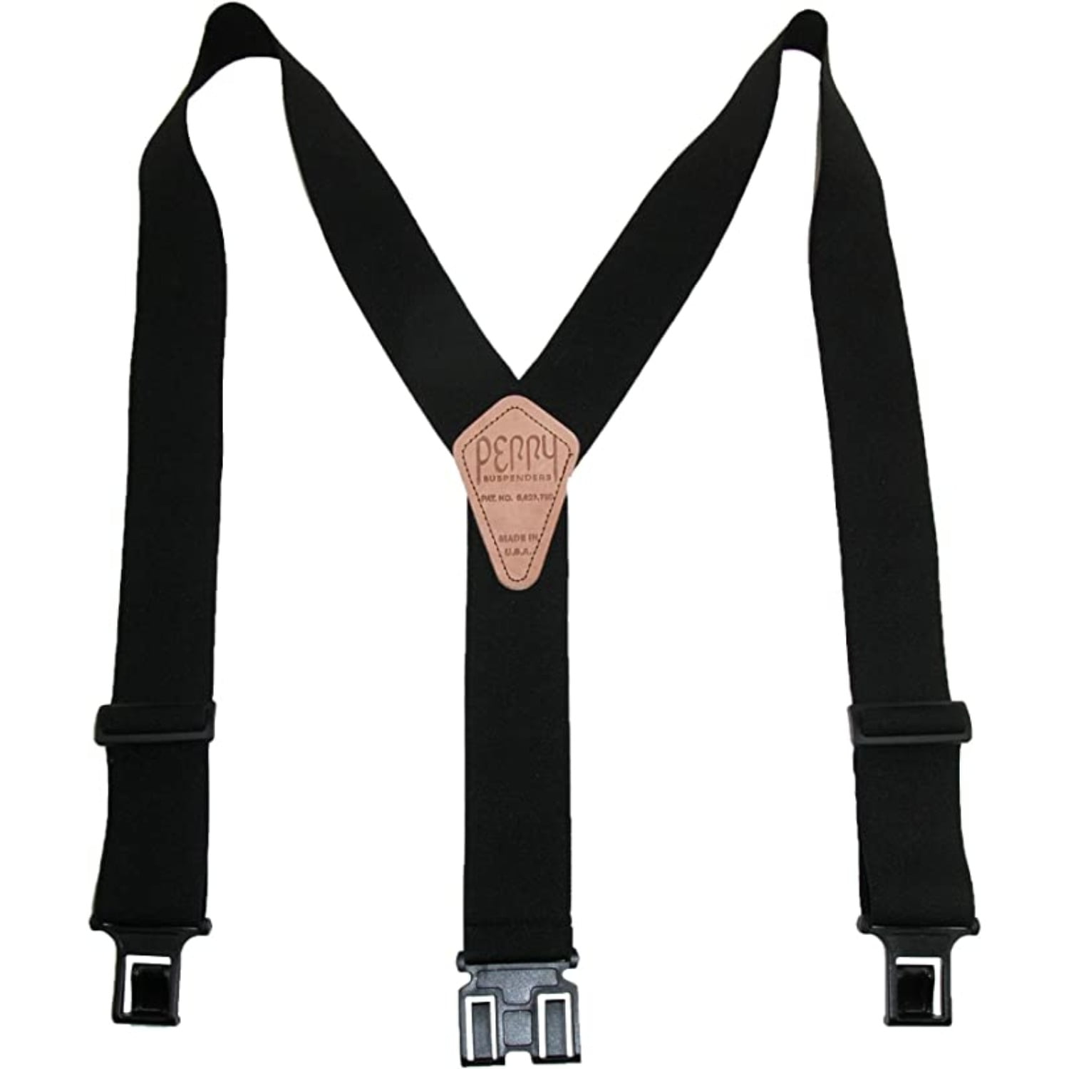 Perry HookOn Belt Suspenders Small The Original Black 2"W x 42"L