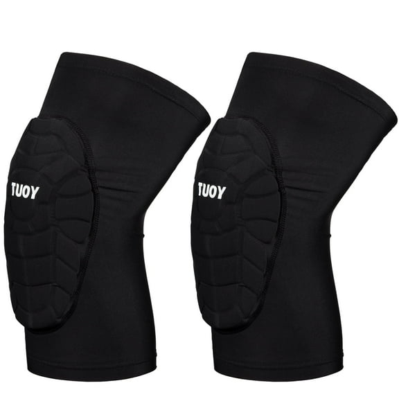 Sports Compression Knee Pads for Basketball Volleyball Wrestling - Youth & Adult Sizes 1 Pair,Black