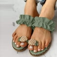 thumbnail image 3 of Women Flat Sandals,Sweet Cute Pearls Pineapple Sandals Clip Toe Flip Flops Boho Casual Flat Slippers Beach Shoes, 3 of 7