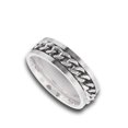 thumbnail image 4 of Curb Chain Link Modern Wide Wedding Ring Stainless Steel Band Gray Jewelry Female Male Unisex Size 8, 4 of 4