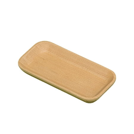 

Wooden Mini Tray Food Sushi Serving Natural Rectangular Plate Dessert Small Tray Snack Saucer for Home Hotel (14x7x1.5cm)