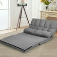 thumbnail image 4 of Costway Foldable Floor Sofa Bed 6-Position Adjustable Lounge Couch with 2 Pillows Grey, 4 of 12