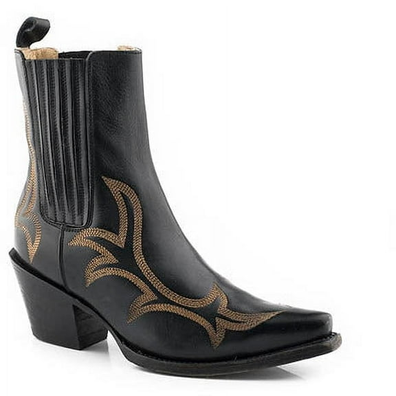 Women's Stetson Greta Ankle Leather Boots Handcrafted Black