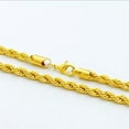 thumbnail image 3 of GKNET 24K Gold Plated Necklace 4mm Twisted Rope Necklace Chain for Men and Women Gift-55cm, 3 of 6