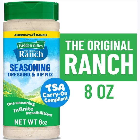 Hidden Valley Original Ranch Seasoning, Dressing and Dip Mix, Shaker Canister, 8 Ounces