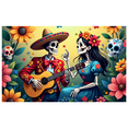 thumbnail image 3 of Floral Design Day of the Dead Skeleton Banner Cultural Theme Celebration Decor for Festival Party Decoration Event, 3 of 8