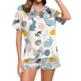 thumbnail image 1 of GDREDA Ensemble de Sommeil pour Femmes Dames Mode Décontractée Lapin de Pâques Impression Numérique 3D Pyjama Court Combinaison de Pyjama Femmes Ensembles de Pyjama pyjamas Beige,TTG, 1 of 4