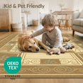 thumbnail image 4 of ODIKA 8'x10' Washable Area Rug Durable, Non-Slip Cowboy Longhorn Farmhouse Panels Round Runway Themed Trailer Hooks Flowing for Living Room, Under Sectional, Family, 4 of 7