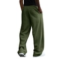 thumbnail image 5 of Dwelliawo Men's Baggy Sweatpants Wide Leg Lounge Sweat Pants with Pockets Army Green 3xL, 5 of 7