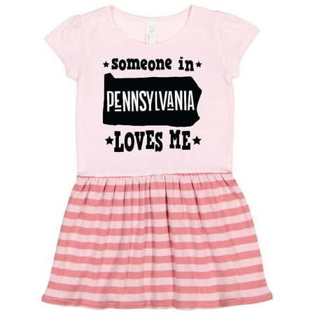 

Inktastic Someone in Pennsylvania Loves Me Gift Toddler Girl Dress
