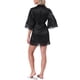 thumbnail image 3 of Bata de satén para mujer INSPIRE CHIC con encaje, cinturón en la cintura, bata de baño para damas de honor de boda XL negra, 3 of 6