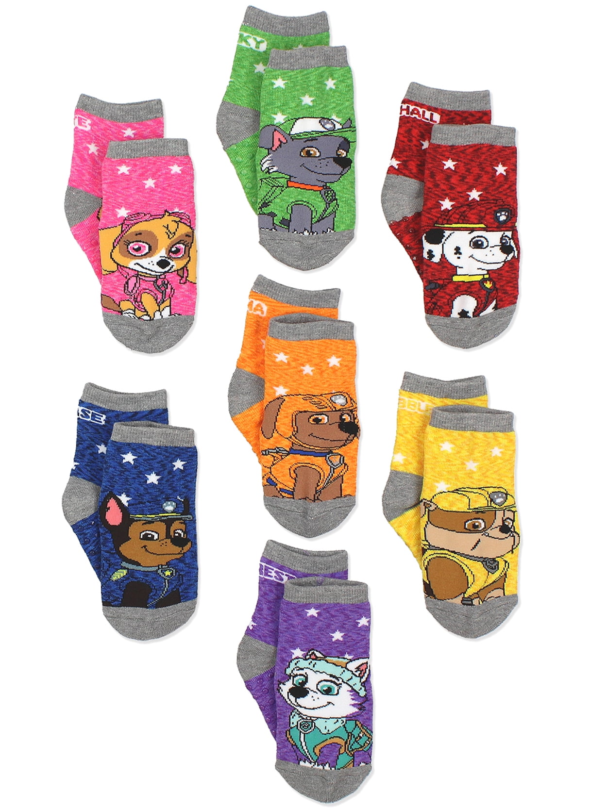 Paw Patrol Toddler Boys Girls 7 pack Socks with Grippers PAW751