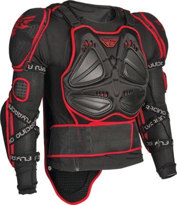 FLY RACING BARRICADE Adult Black Chest Roost Protector Under-Jersey SM/MED 
