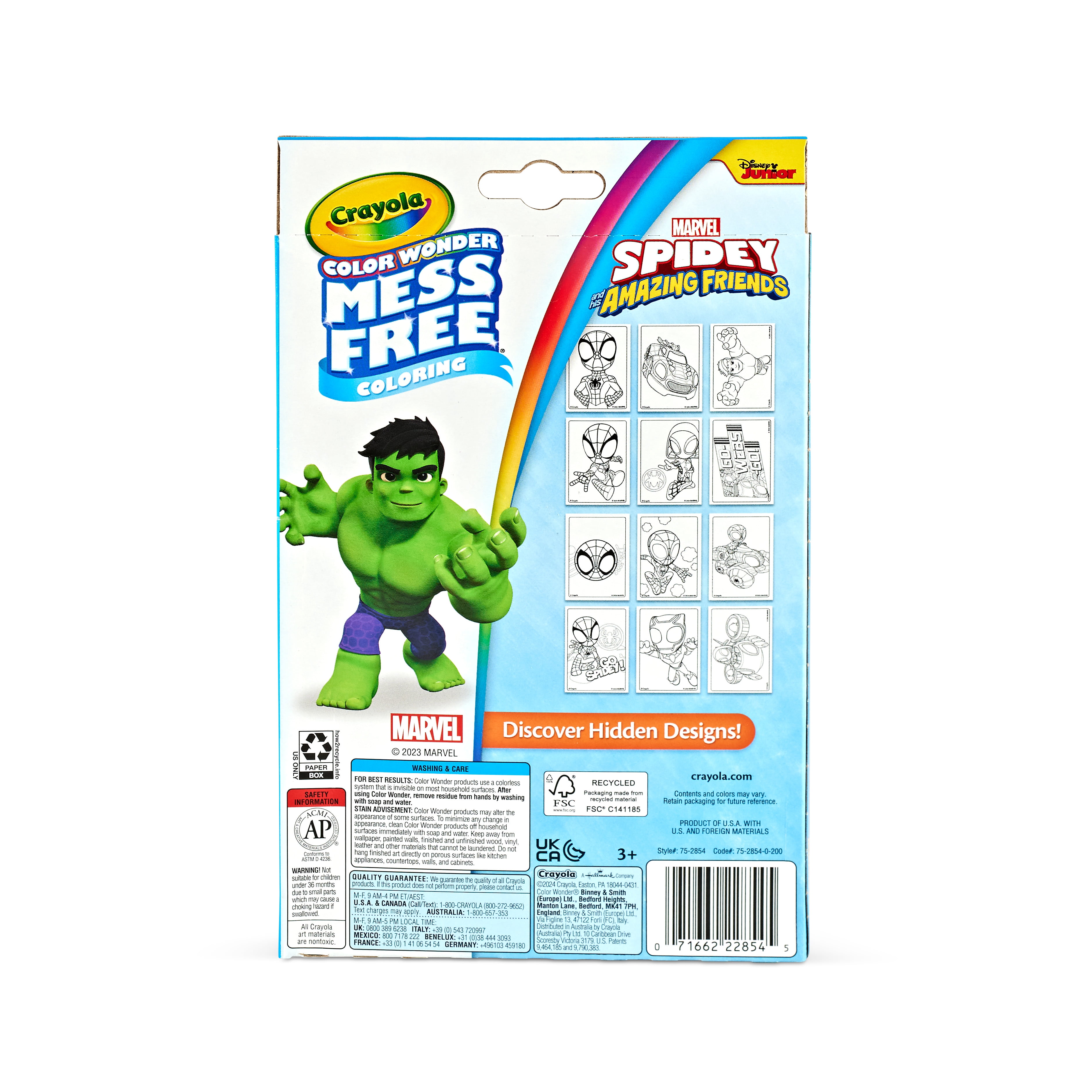(2 pack) Crayola Color Wonder Spidey & His Amazing Friends Mini Box Set, Toddler Craft, Spiderman Gift for Kids, 3+