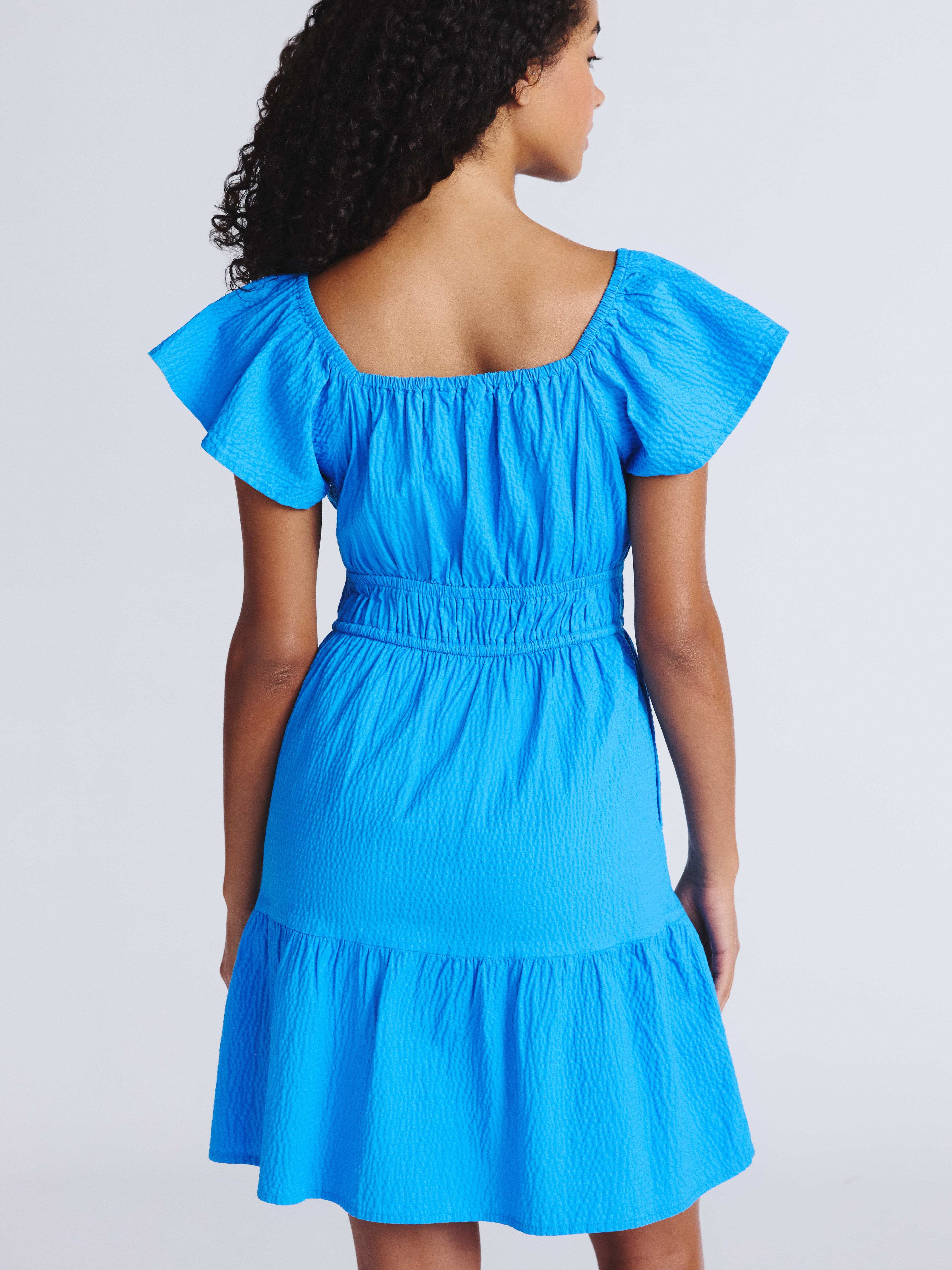 Time and Tru Women's Sweetheart Mini Dress with Flutter Sleeves, Sizes XS-3XL