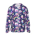 thumbnail image 2 of Uemuo Skull mushroom rainbow space Pattern Women's Full Zip UPF 50+ Sun Protection Hoodie Jacket Long Sleeve Sun Shirt Hiking Outdoor Performance with Pockets-Medium, 2 of 9