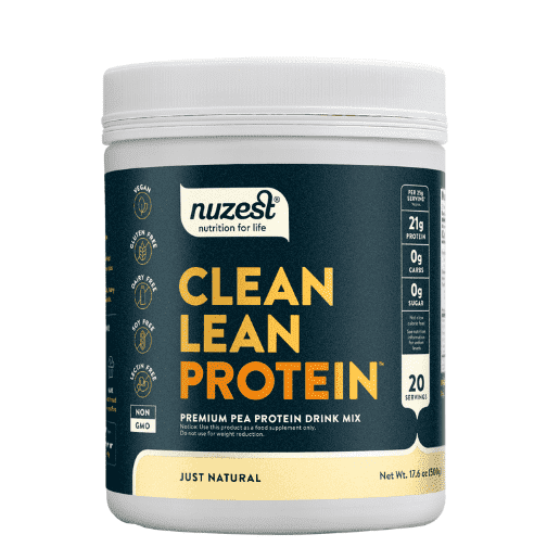Nuzest - Pea Protein Powder - Clean Lean Protein, Premium Vegan Plant Based, Dairy Free, Gluten Free, GMO Free,  Just Natural (UNFLAVORED), 20 Servings, 1.1 lb