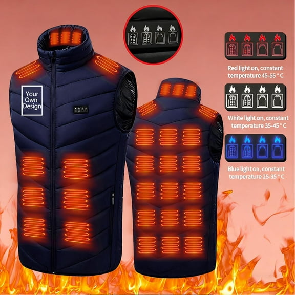 Ireezec Unisex Heated Vest with USB Charging, 4-Zone Temperature Control, 28 Heating Areas, Lightweight Thermal Jacket for Outdoor Winter Sports, Camping, Hiking, Cold Weather Gear