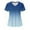 Blue, variant on 2024! Aofany Women's Working Uniform Nursing Uniform With Two Pockets Scrubs Top Gradient Color Short Sleeve V-neck Tee
