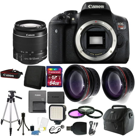 Canon EOS Rebel T6 / 1300D Digital SLR Camera with 64GB Top Accessory Kit