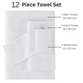 thumbnail image 3 of Casa Platino Juego de Toallas de Algodón Blanco de 12 Piezas - Incluye 4 Toallas de Baño Blancas Grandes, 4 Toallas de Mano y 4 Paños - Toallas Suaves y Absorbentes para el Baño, 3 of 6