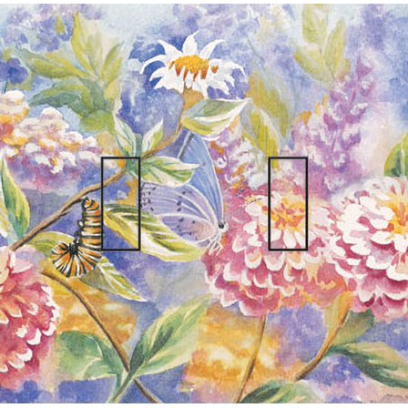 Flutterbye Double Toggle SwitchStix Peel and Stick Art Deco Switch Plate Cover Applique Washable Heat/Steam/Water-Resistant - 1 unit