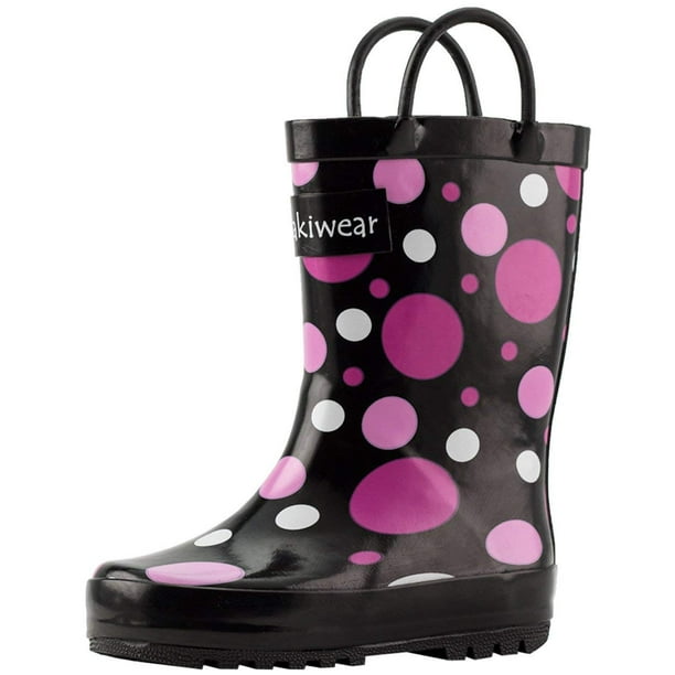 OAKI Oakiwear Kids Rain Boots For Boys Girls Toddlers Children, Polka