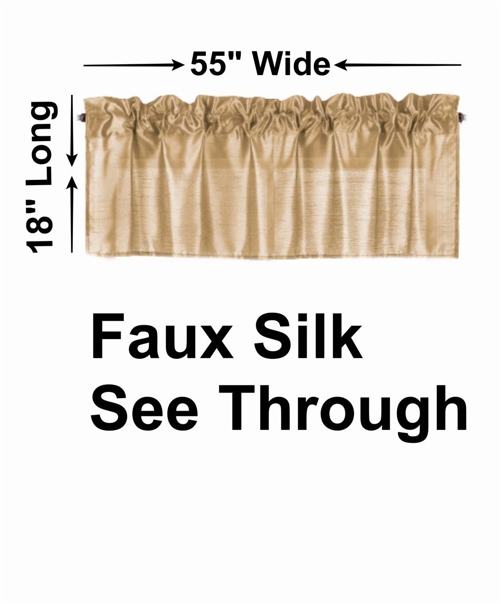 Gorgeous Home Linen Burgundy 1pc Semisheer Solid Faux Silk Rod Pocket Straight Window Valance 55"in Wide X 18"in Length