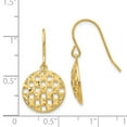 thumbnail image 4 of Primal Gold 14 Karat Yellow Gold Circle Diamond-cut Shepherd Hook Earrings, 4 of 4