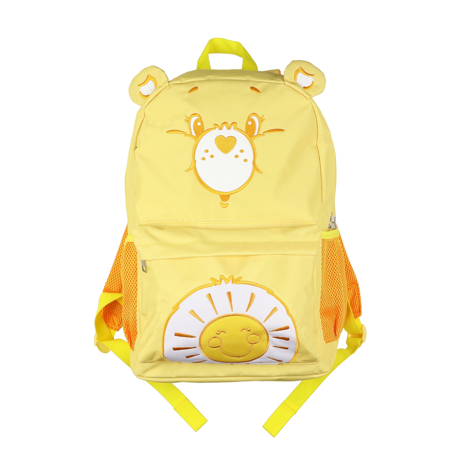 Care Bears Backpack Funshine Bear Embroidered Design 18" Bookbag with 3D Ears
