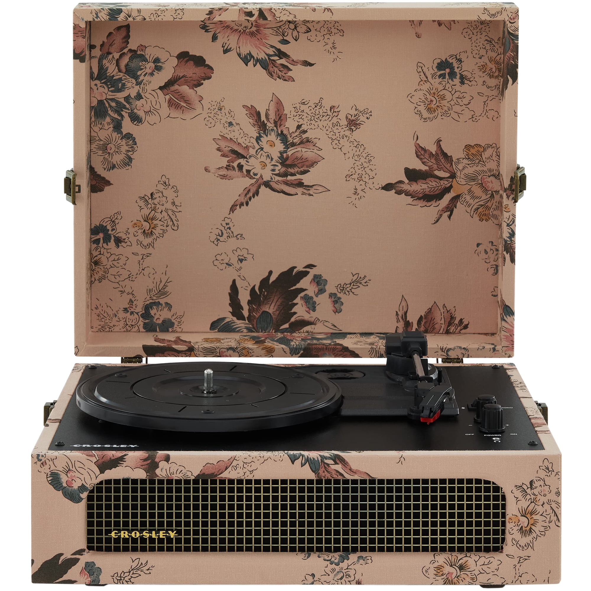 Crosley CR8017B-FL Voyager Record Player, Floral