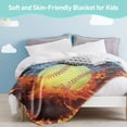 thumbnail image 2 of Softball Blanket Softball Gift for Teens, Flannel Soft Warm Plush Sport Softball Blue Black Throw Blanket for Girls Boys Kids Teen Softball Lovers All Season Couch Sofa Bed Living Room Decor(40"x50"), 2 of 7